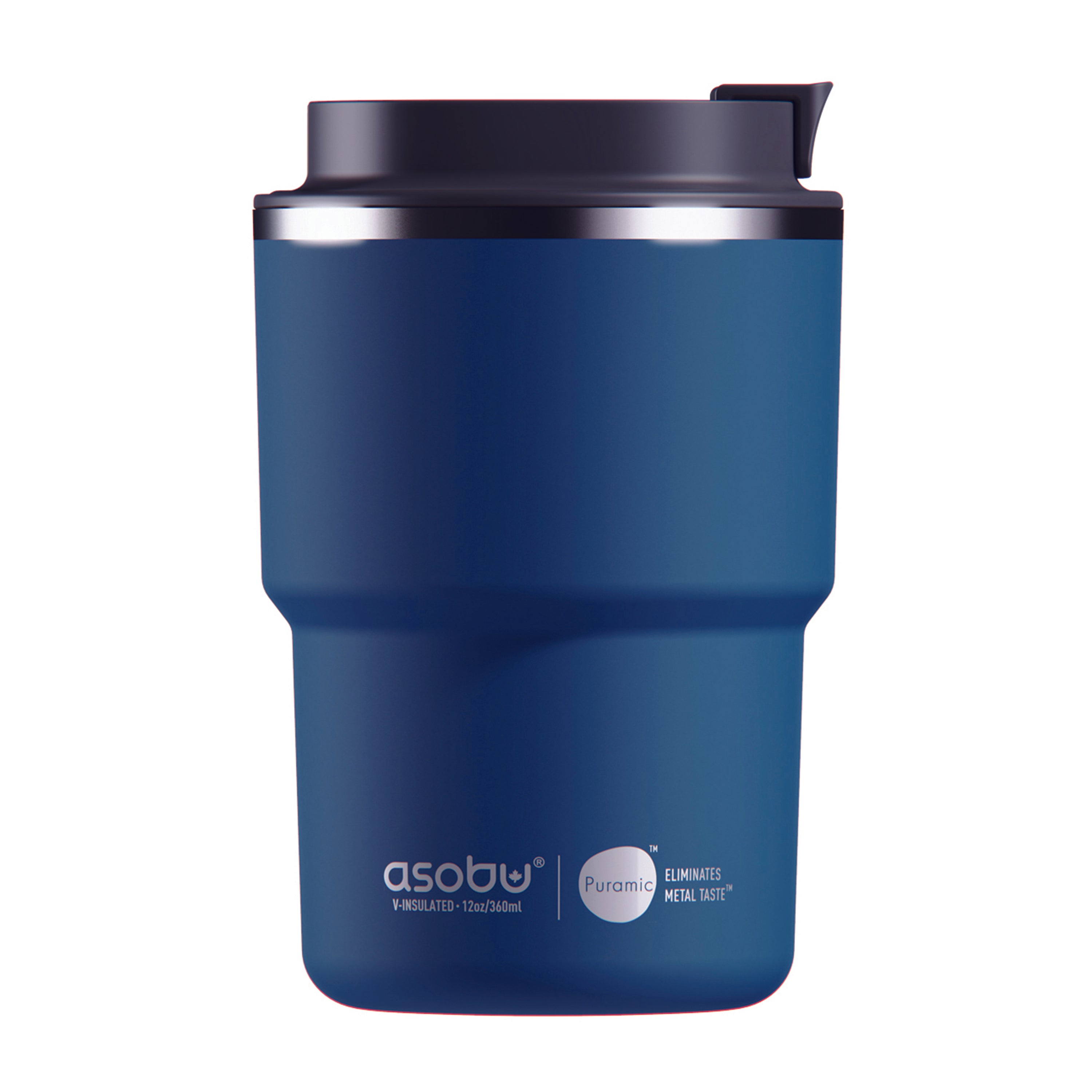 Asobu Ceramic Coffee Express Mug - 12oz Insulated Travel Tumbler with Lid, Leak-Proof & Durable - Perfect for Office, Commute & Outdoor Adventures - Blue