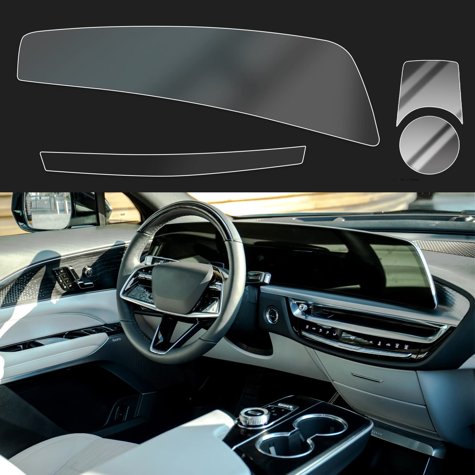 YEE PIN 2025 2024 Cadillac Lyriq Screen Protector - HD Clear Anti-Scratch Film for 2025 Cadillac CT5 & 2024-2025 XT4 Infotainment Display - Perfect for Road Trips & Daily Commuting