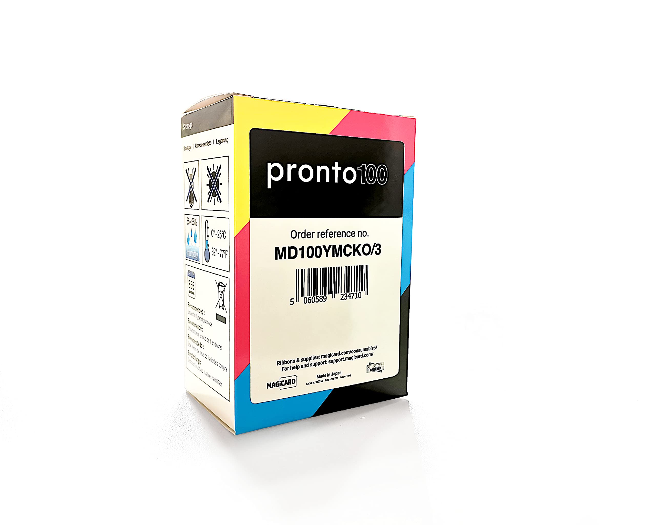 Magicard MD100YMCKO/3 100 Prints Ribbon - Compatible with Pronto100 ID Card Printer for Office Security & Employee Badge Printing