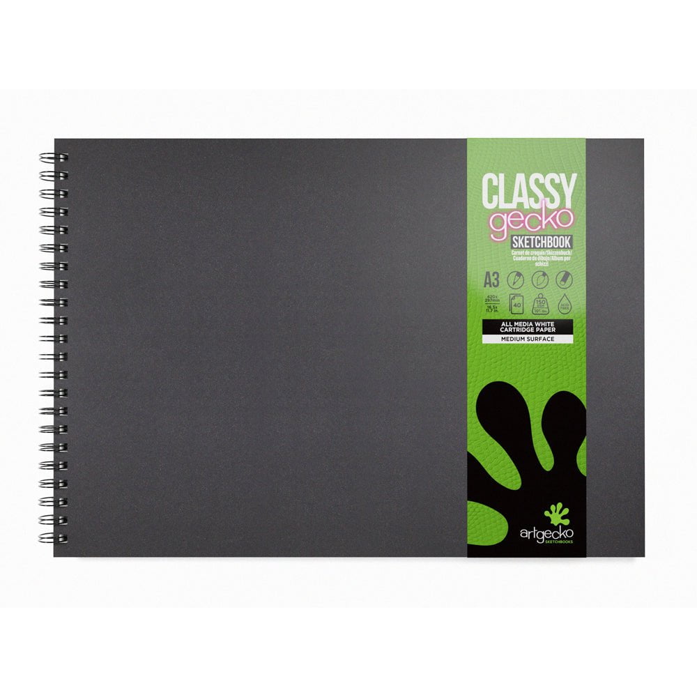 Premium A3 Landscape Sketchbook - 80 Pages (40 Sheets) 150gsm White Paper for Artists, Drawing & Sketching - Perfect for Travel, Studio & Outdoor Art Projects