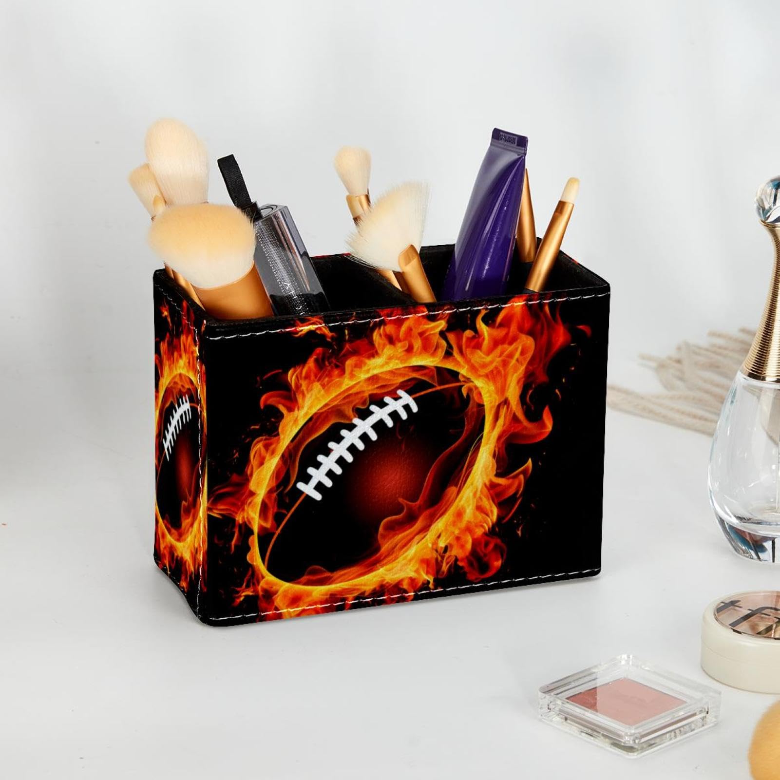 Football-Themed Pen Holder for Desk - Stylish Pen Organizer with American Football Design - Perfect Desk Accessories for Office, School & Home Organization