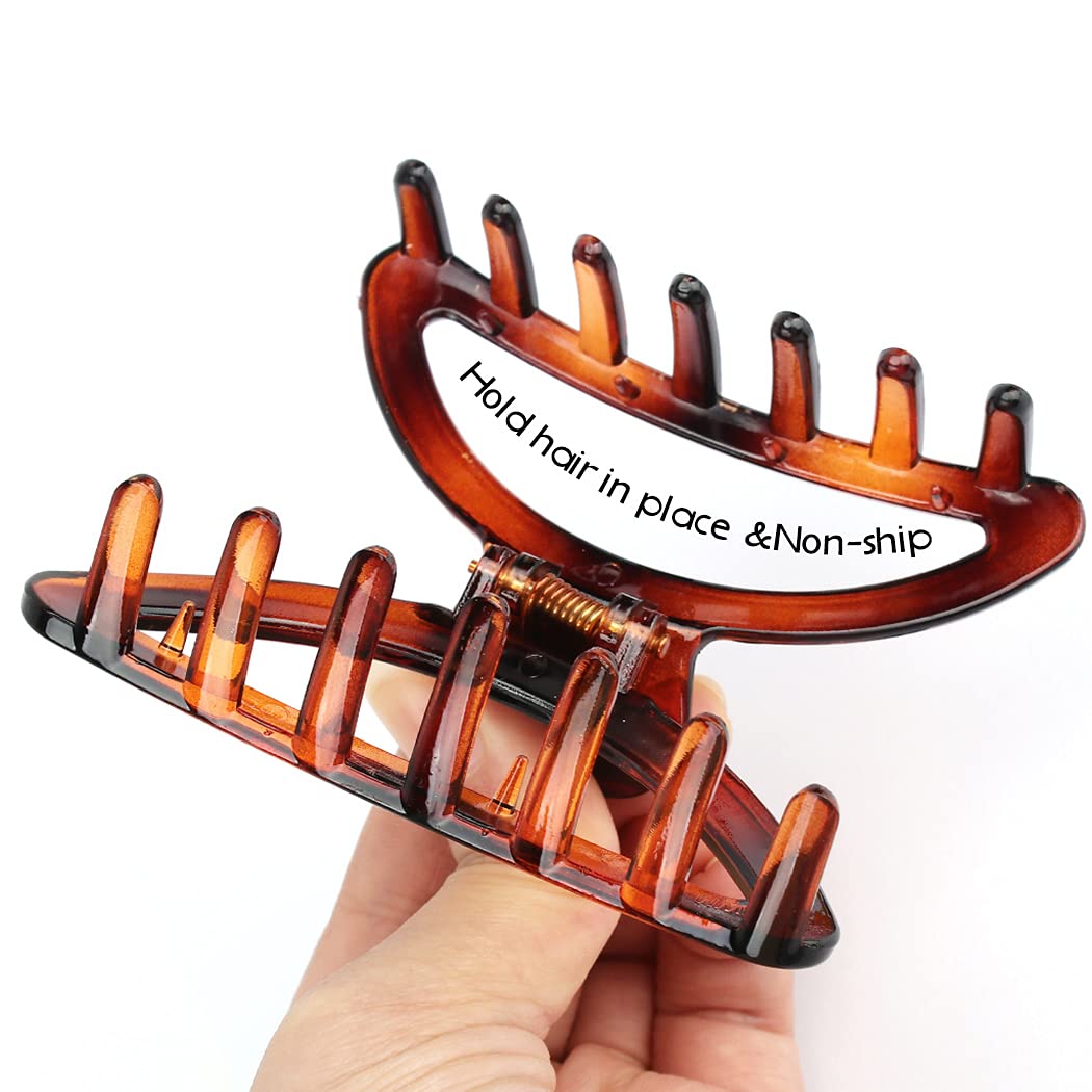 Canitor 4Pcs Women's Hair Claw Clips - Semicircle Acrylic Hair Clips for Thick, Thin & Medium Hair - Perfect for Ponytails, Buns & Everyday Hairstyles