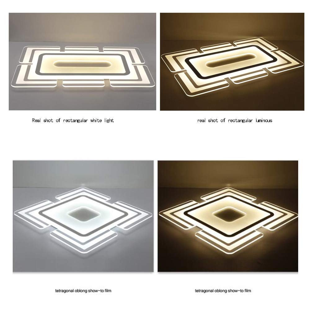 Modern LED Ceiling Light - Ultra Thin Acrylic Rectangular Design, 120x80cm, 3-Color Dimmable for Living Room, Bedroom, Dining Room | Energy Efficient Home Lighting Solution for Contemporary Spaces
