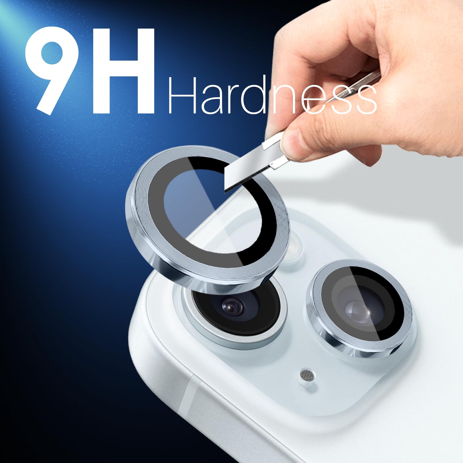 10-Pack 9H Tempered Glass Camera Lens Protector for iPhone 15/15 Plus/14/14 Plus - Case Friendly with Metal Ring - Perfect for Outdoor Photography & Travel Protection