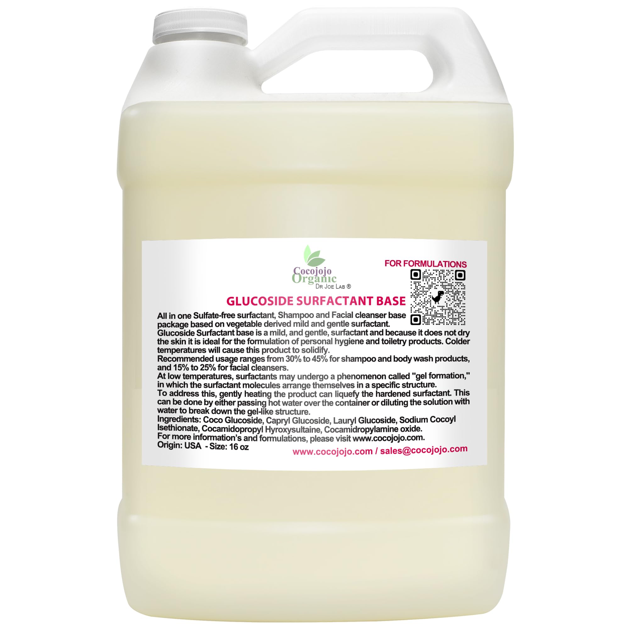 **Plant-Derived Glucoside Surfactant Base - All-in-One Natural Gentle Mild Rich Foaming Cleanser - Lauryl Decyl Coco Capryl Caprylyl Cosmetic Liquid for Hand Soap & Body Wash - 1 Gallon (Pack of 1) - Perfect for Sensitive Skin & Eco-Friendly Home Care**
