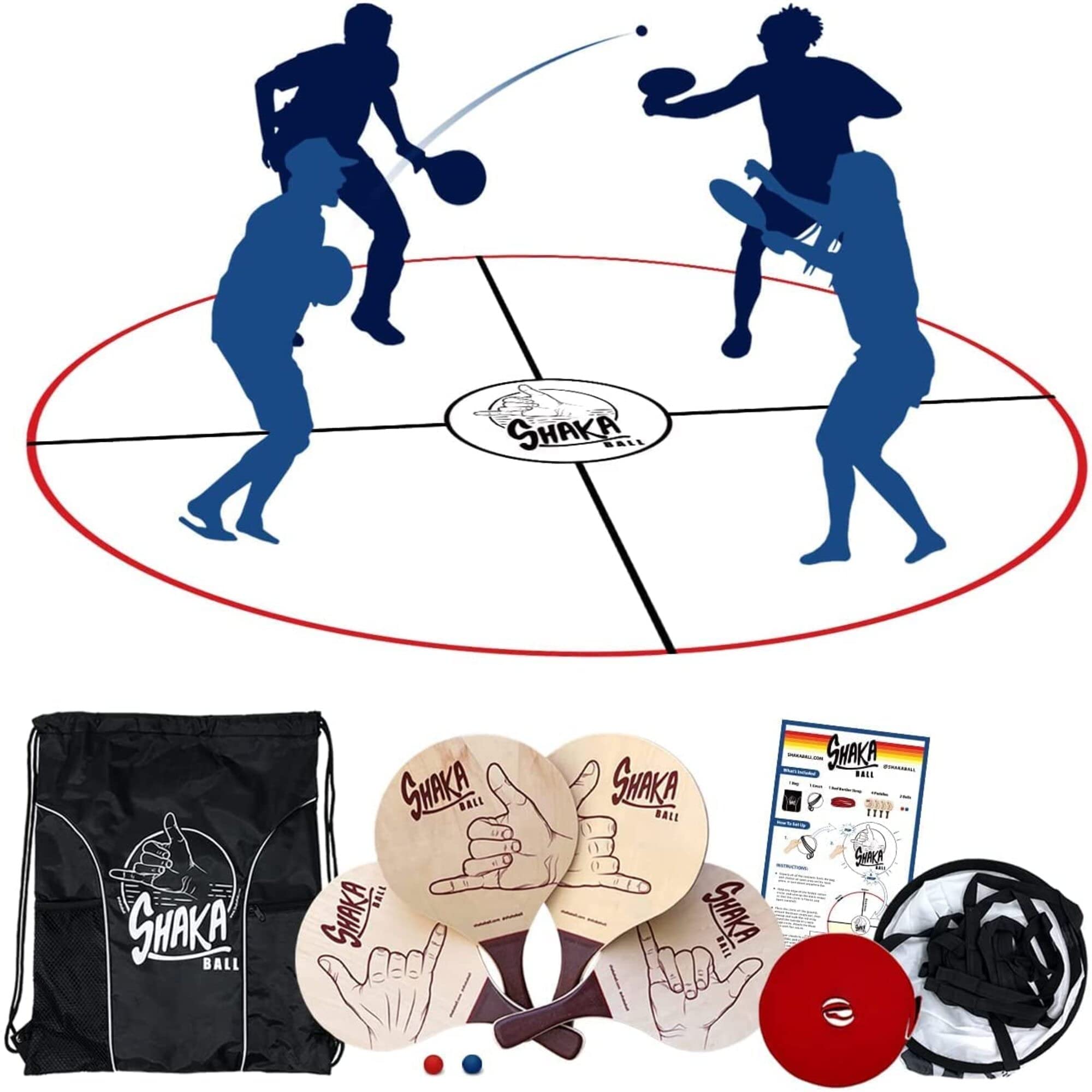 Shaka Ball Game Set - Fun Outdoor Paddle Ball Game for Kids & Adults | Multiplayer Beach, Lawn & Backyard Activity | Perfect for Picnics, Parties & Family Gatherings