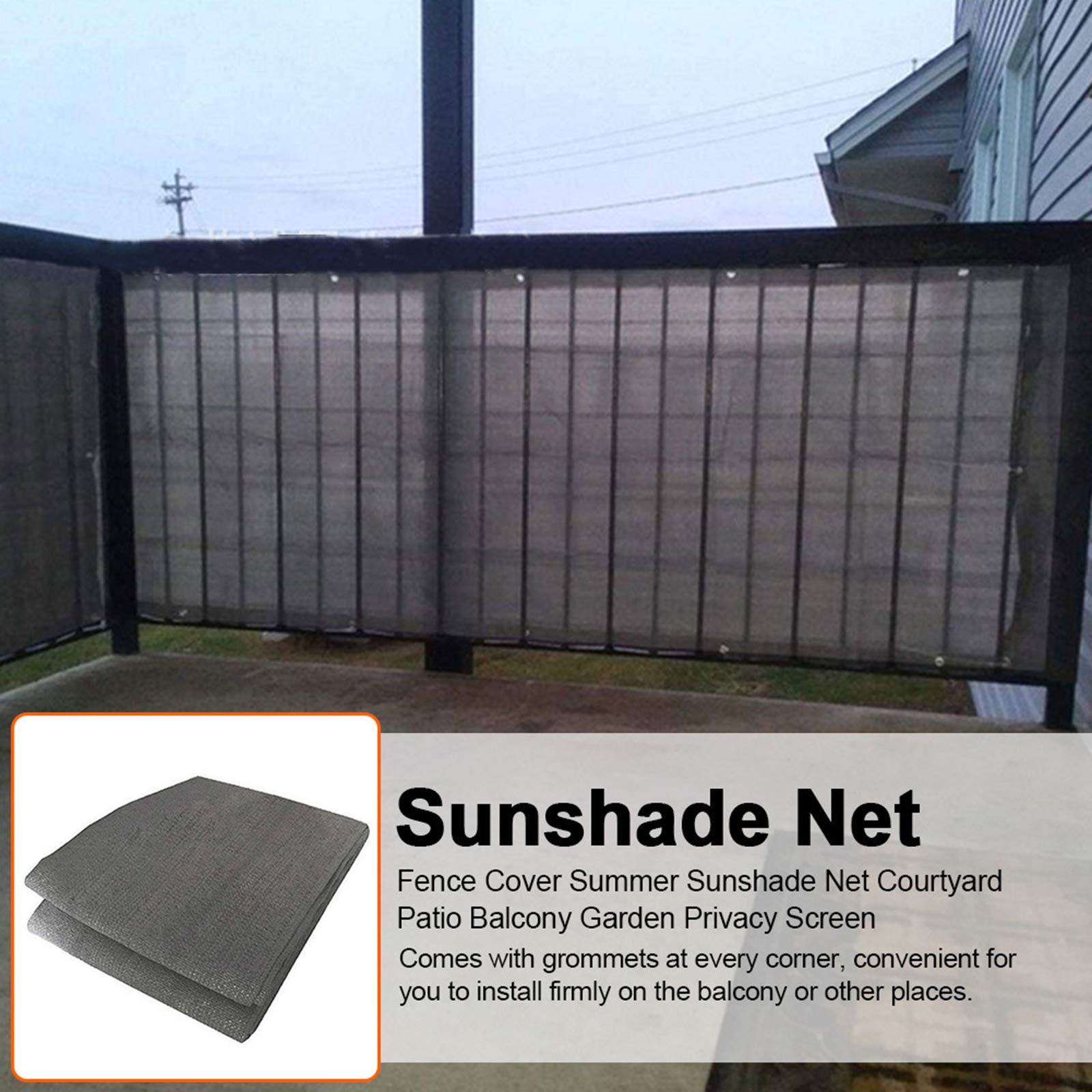3x16ft Sunblock Shade Cloth Roll with Grommets - UV Resistant Privacy Screen & Windscreen Cover for Outdoor Use - Perfect for Patio, Backyard, Garden, Carport, and Pool Area Protection