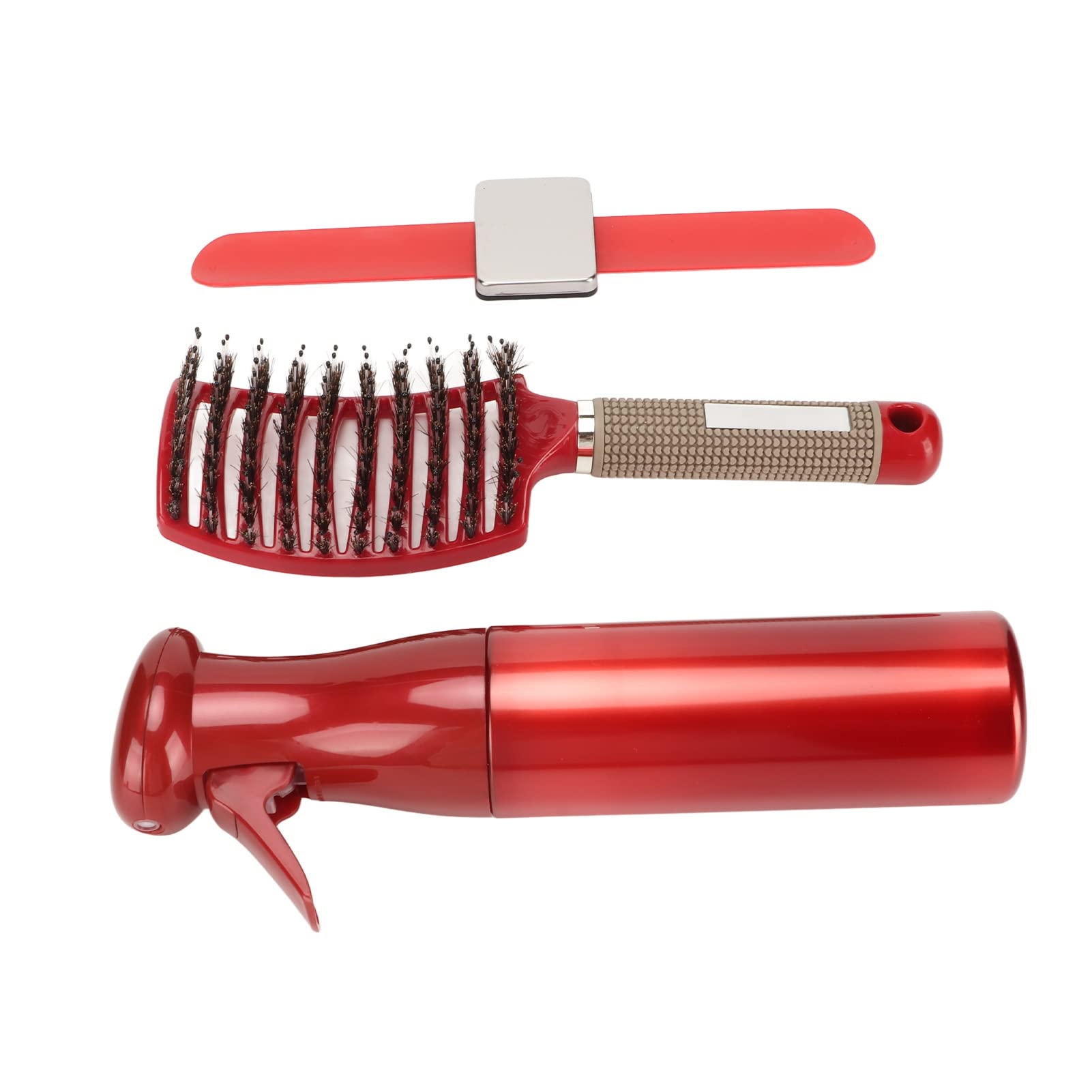 Ubersweet® Professional Hairspray Bottle with Curved Brush & Valve - Safe, Ergonomic Design for Barber Shops & Beauty Salons (Red) | Perfect for Styling, Coloring & Salon Treatments