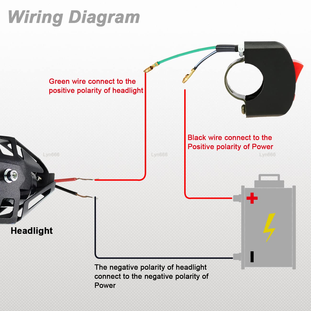 Motorcycle Handlebar Switch Push Button On/Off Tuning Part for U5 U7 U2 LED Lights - Compatible with 7/8