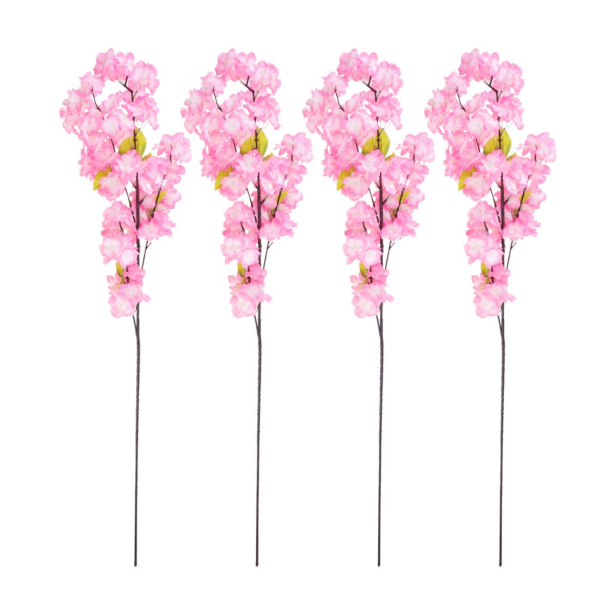 DOITOOL 4pcs Artificial Cherry Blossom Flowers - Fake Pink Cherry Blossom Decor for Home, Wedding, Party, Living Room - Realistic Floral Arrangement for Centerpieces, Table Decor, DIY Crafts (Deep Pink, 4 Branches)