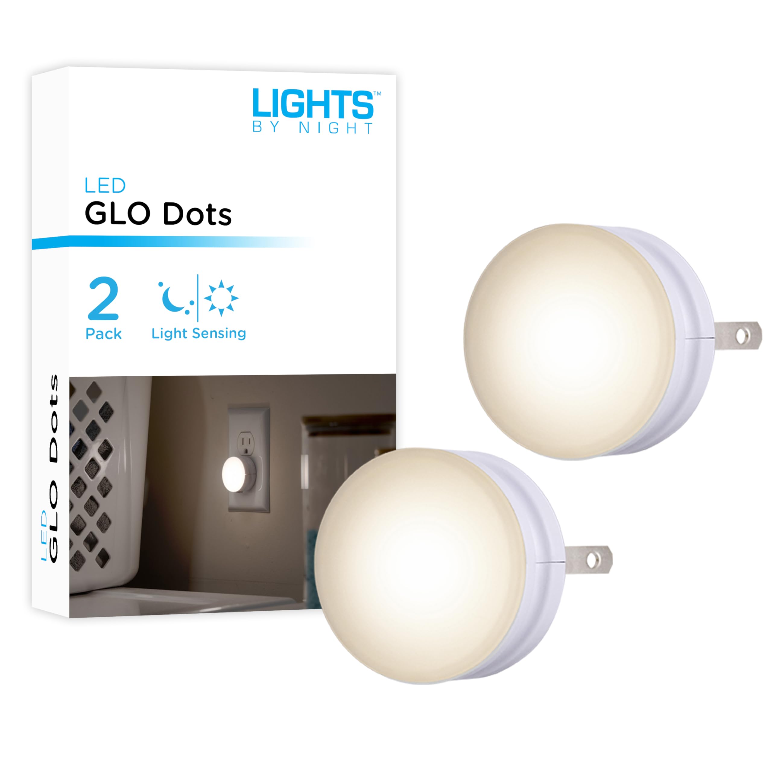 Mini LED Night Light Plug-In with Dusk to Dawn Sensor - Warm White Compact Ambient Lighting for Bedroom, Bathroom, Nursery, Hallway & Kitchen - 2 Pack - Perfect for Safe Nighttime Navigation and Cozy Home Atmosphere
