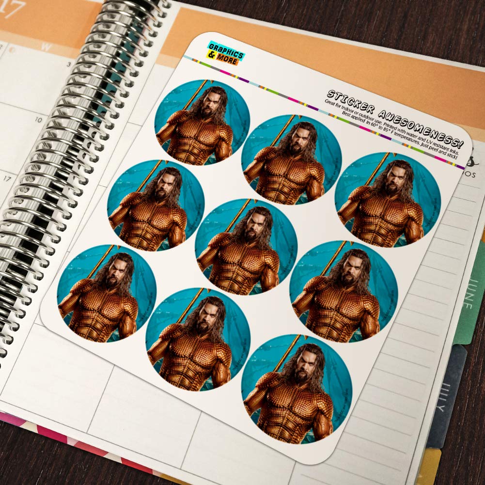 Aquaman Movie Jason Momoa Full Costume Stickers - Planner Calendar Scrapbooking Craft Supplies for DIY Projects & Fan Art