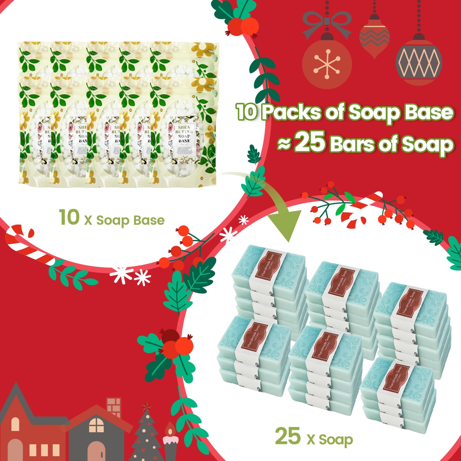 Premium Christmas Soap Making Kit for Adults - DIY Soap Crafting Set with Melter, Base, Fragrance Oils, Dyes & Molds - Perfect Holiday Gift for Beginners - Great for Christmas Gifts, Birthday Presents & Creative Home Activities