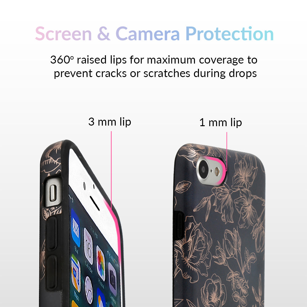Elegant Floral Rose Gold iPhone Case - Stylish Protective Cover for iPhone 11/12/13/14/15 Pro Max - Perfect for Everyday Use, Office & Special Occasions
