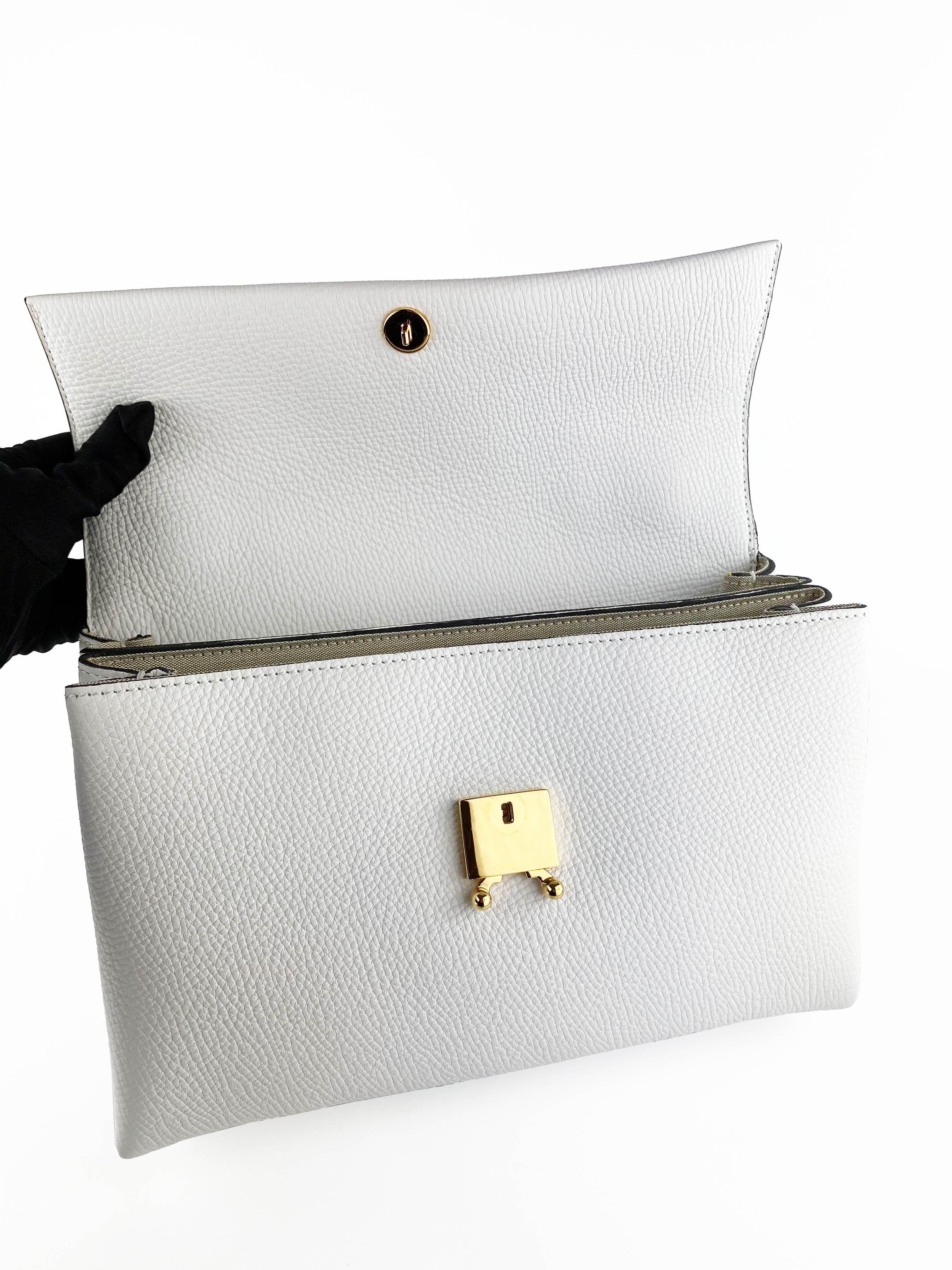 Marni Pannier White Leather Trunk Bag - Stylish Designer Handbag for Women | Perfect for Work, Travel & Everyday Use