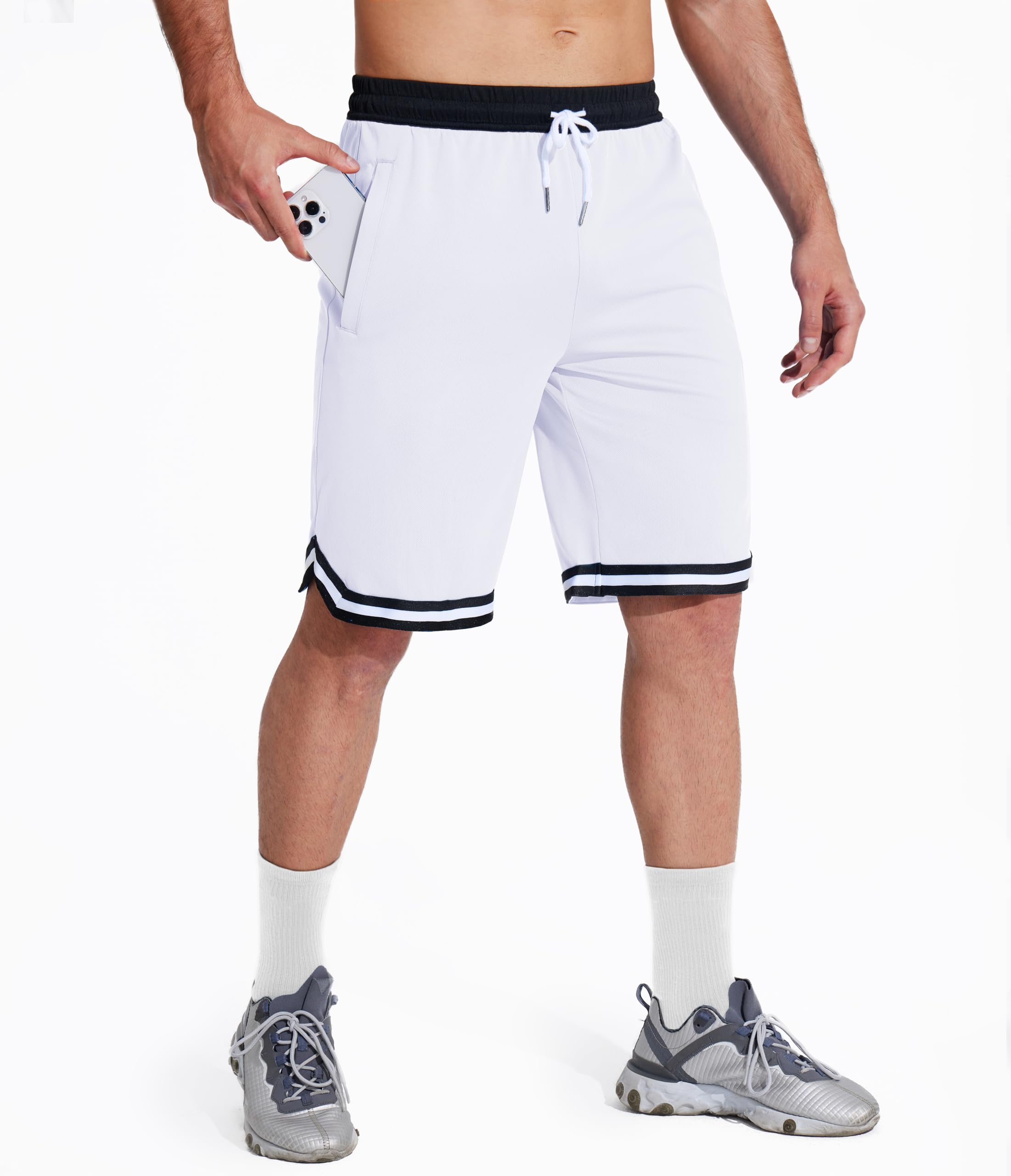 MAGCOMSEN Men's 10 Inch Athletic Shorts - Quick Dry Basketball Shorts for Gym, Running, Tennis & Workouts - Lightweight Breathable Sports Shorts for Men - Perfect for Training, Jogging & Casual Wear
