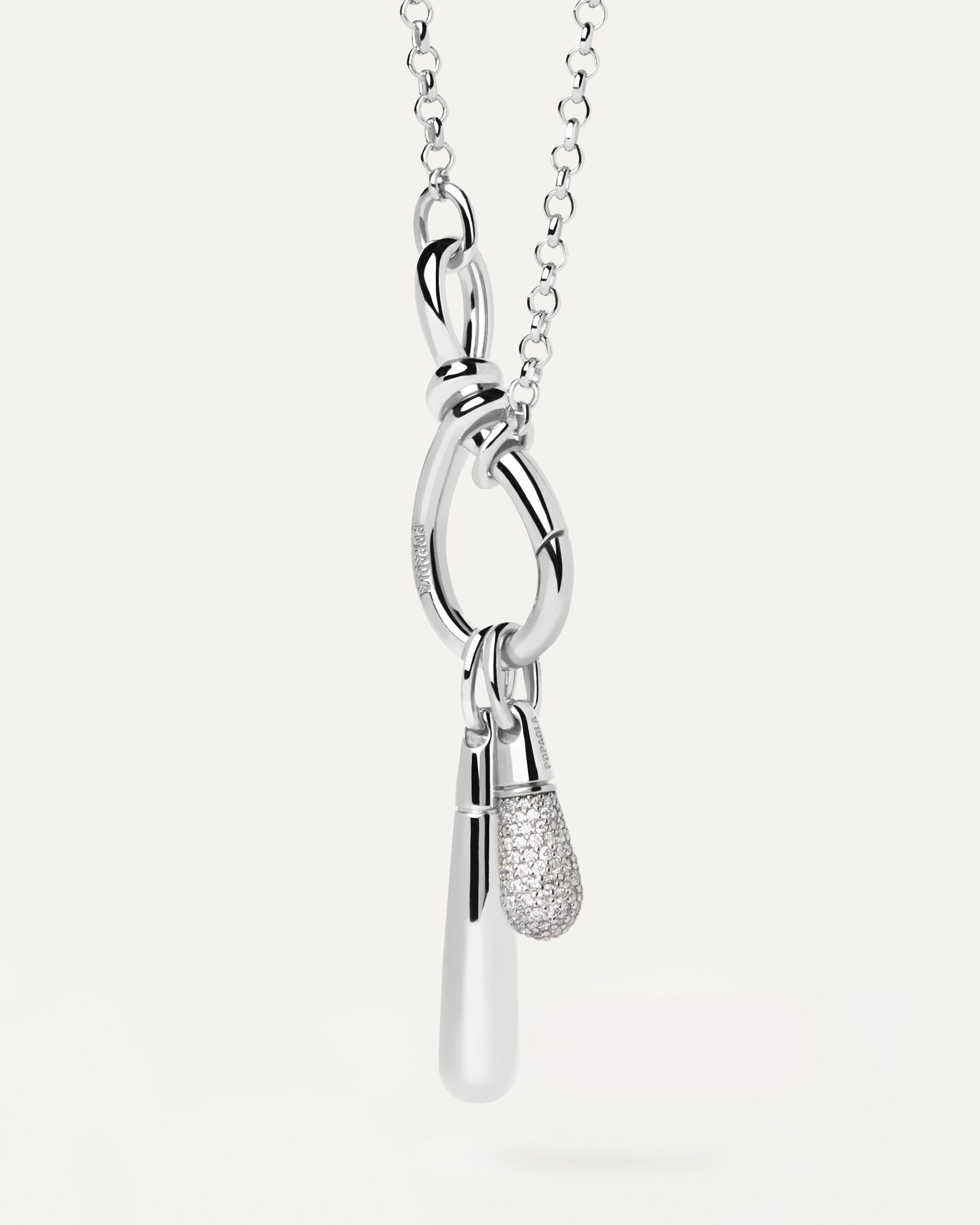 Large Drop Silver Pendant Necklace for Women - Elegant Sterling Silver Jewelry Gift for Her - Perfect for Parties, Weddings & Everyday Wear