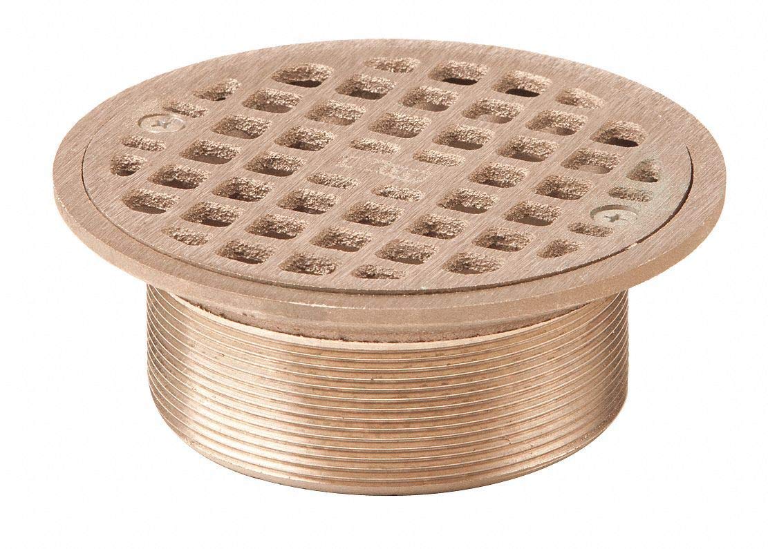 JR Smith Round Commercial Nickel Bronze Adjustable Floor Drain Strainer - A06NB | Heavy-Duty Bathroom & Shower Drain Cover for Home & Commercial Use