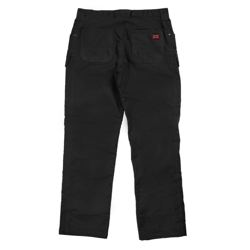 Tough Duck Men’s Fleece Lined Flex Twill Cargo Pants WP06 - Black | Heavy Duty Work Pants for Construction, Outdoor & Winter Activities