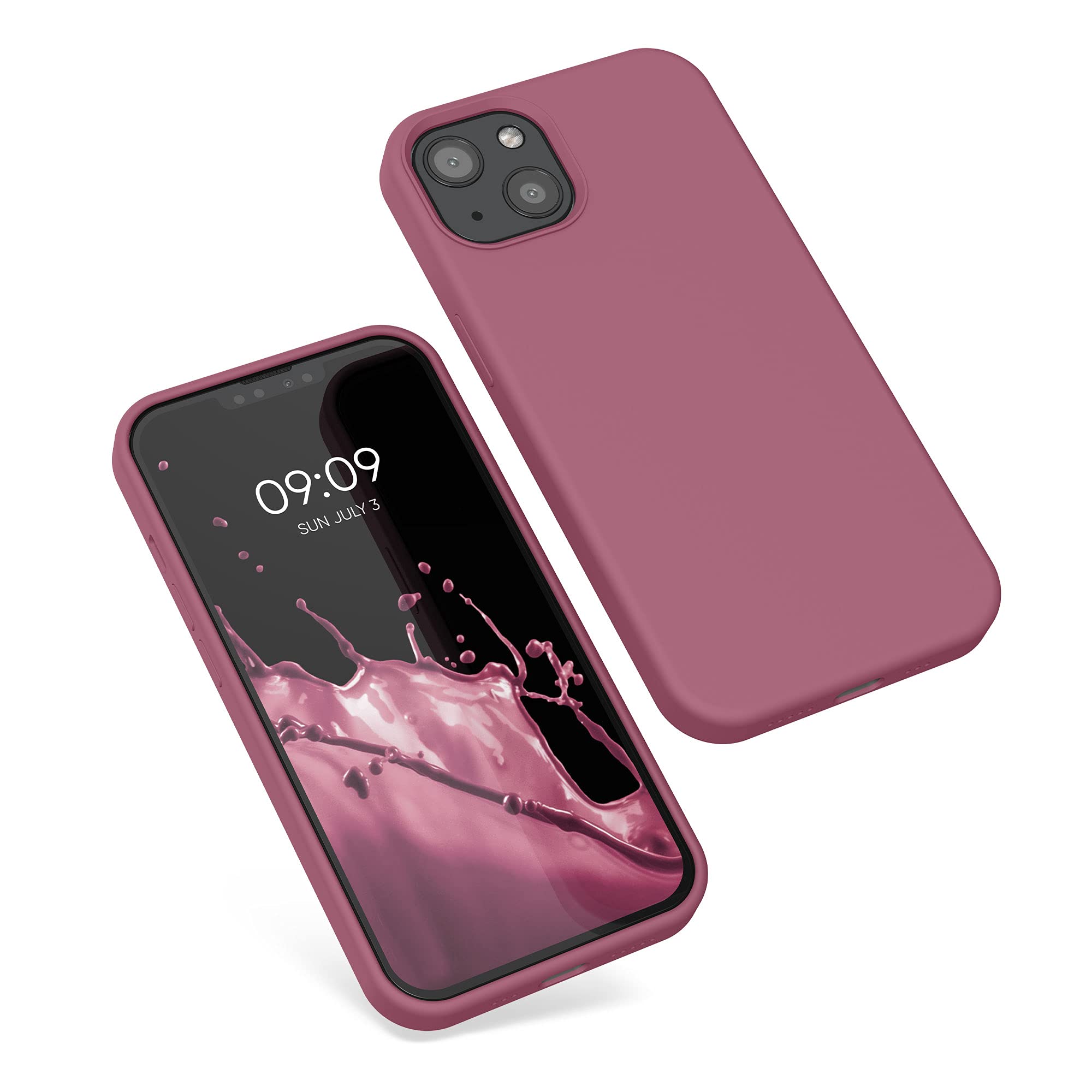 kwmobile Premium TPU Silicone Case for Apple iPhone 13 - Soft Protective Phone Cover in Dark Rose | Slim Fit, Shockproof Design for Everyday Use & Travel Protection