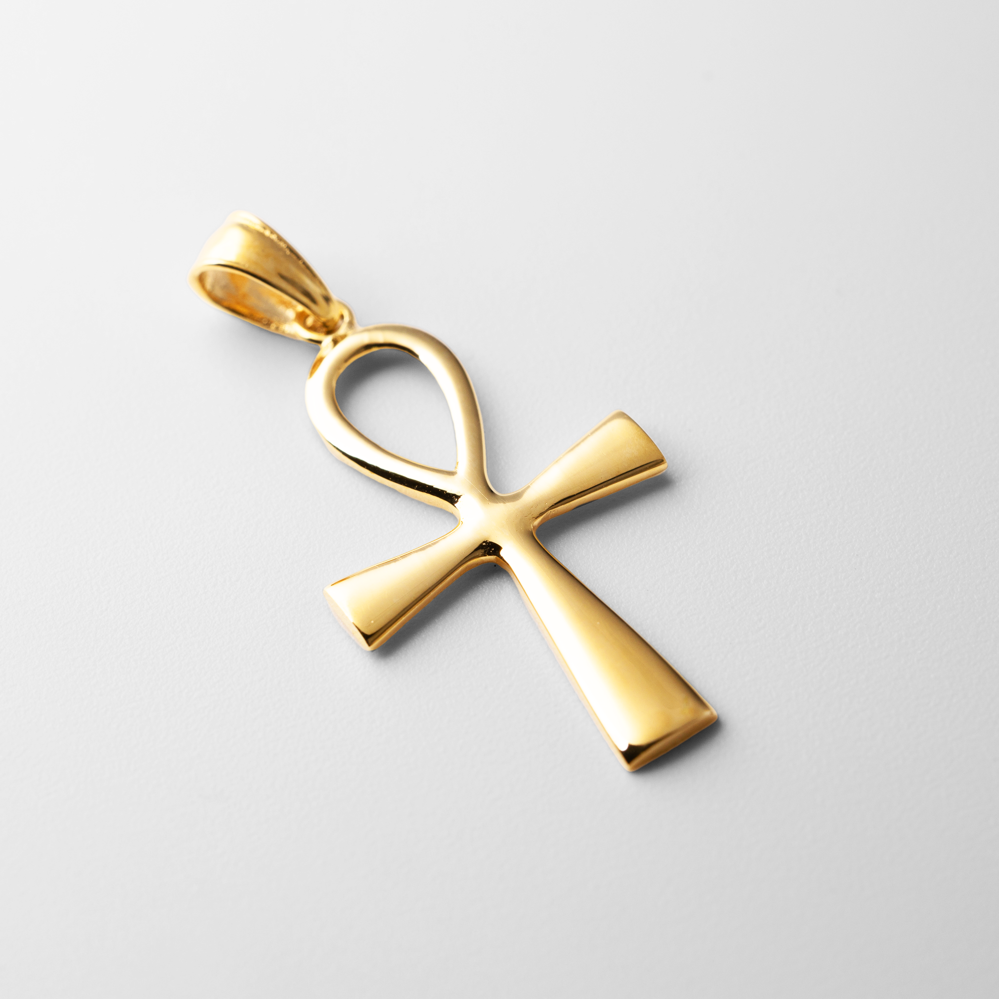 Gold Large Ankh Cross Pendant Necklace - Religious Egyptian Symbol Jewelry - Perfect for Spiritual Protection, Meditation & Fashion Accessories