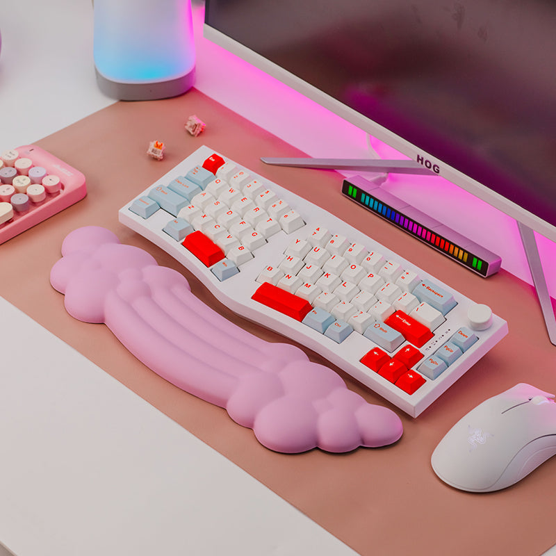 YUNZII Rainbow Cloud Keyboard Wrist Rest - Ergonomic Gel Cushion for Typing Comfort - Perfect for Gaming, Office & Home Computer Use
