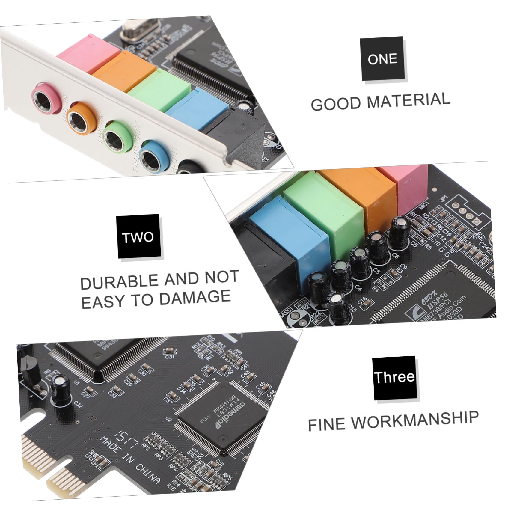 Mikikit 3-Piece PCIe Sound Card Bundle - 5.1 Channel Internal Audio Card with Microphone Input for Windows PC | High-Quality Surround Sound for Gaming, Streaming & Music Production