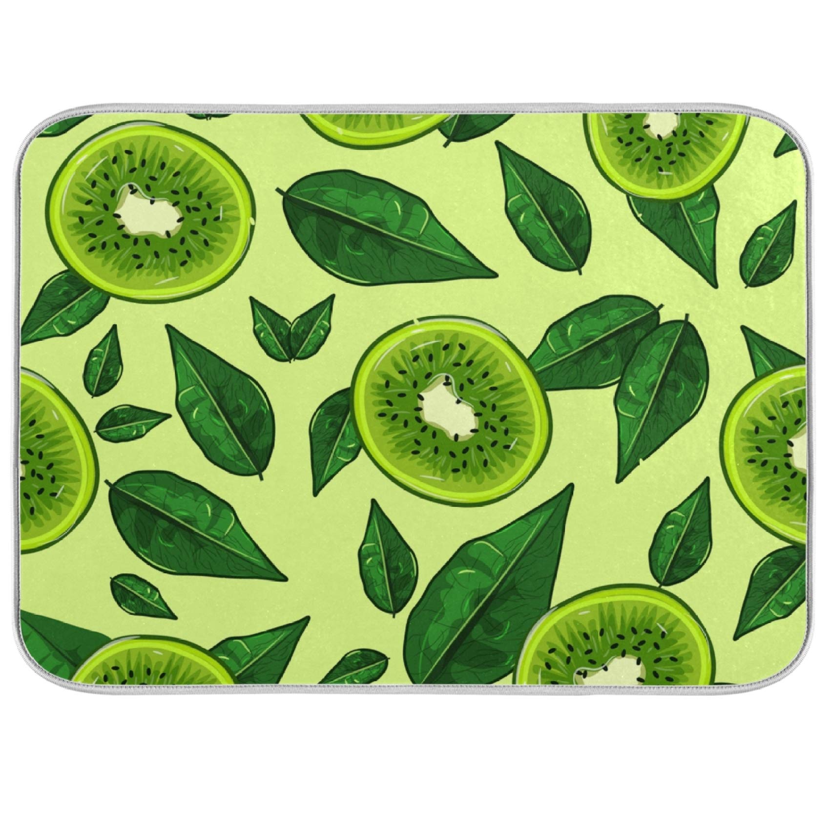 Premium Kiwi-Themed Absorbent Dish Drying Mat - 16