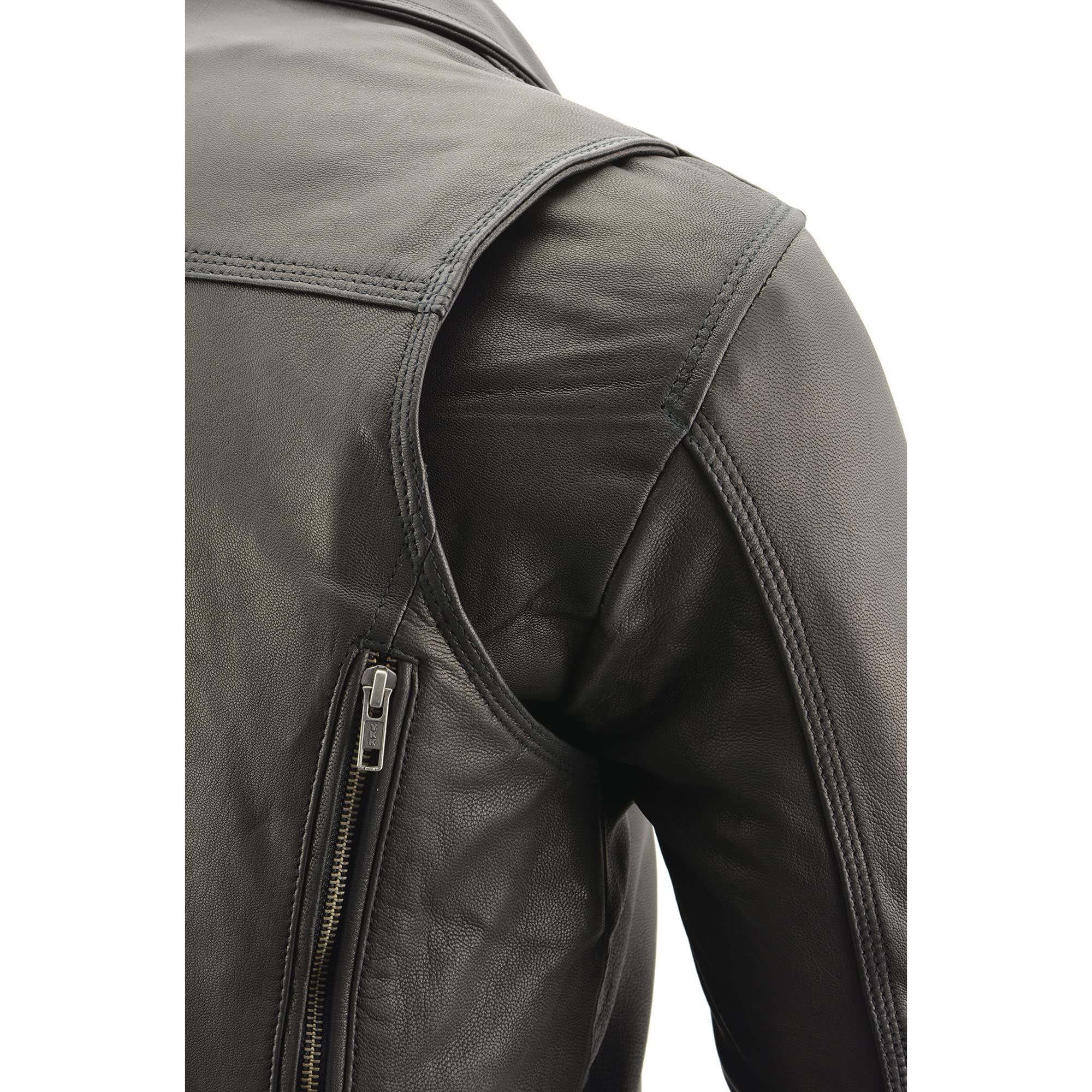 Milwaukee Leather Men's Lightweight Extra Long Beltless Biker Jacket Black MLM1516 - Motorcycle Riding, Casual Wear, Outdoor Adventure Jacket for Men