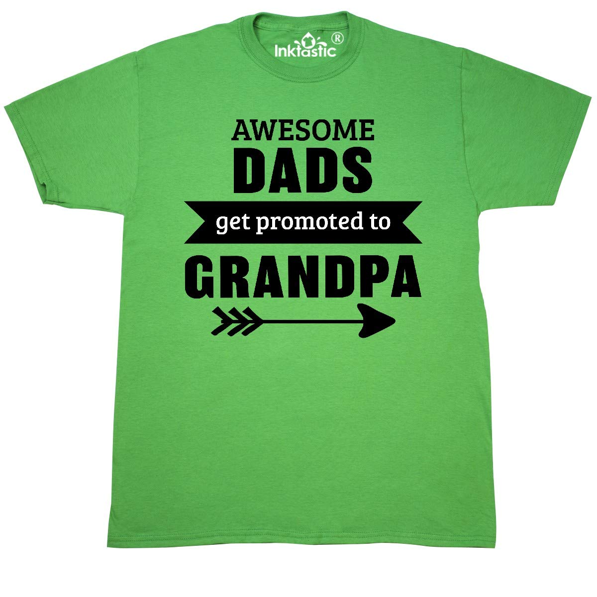 Inktastic Awesome Dads Get Promoted to Grandpa T-Shirt - Funny Father's Day Gift for New Grandpas, Comfortable Cotton Tee for Family Celebrations & Casual Wear