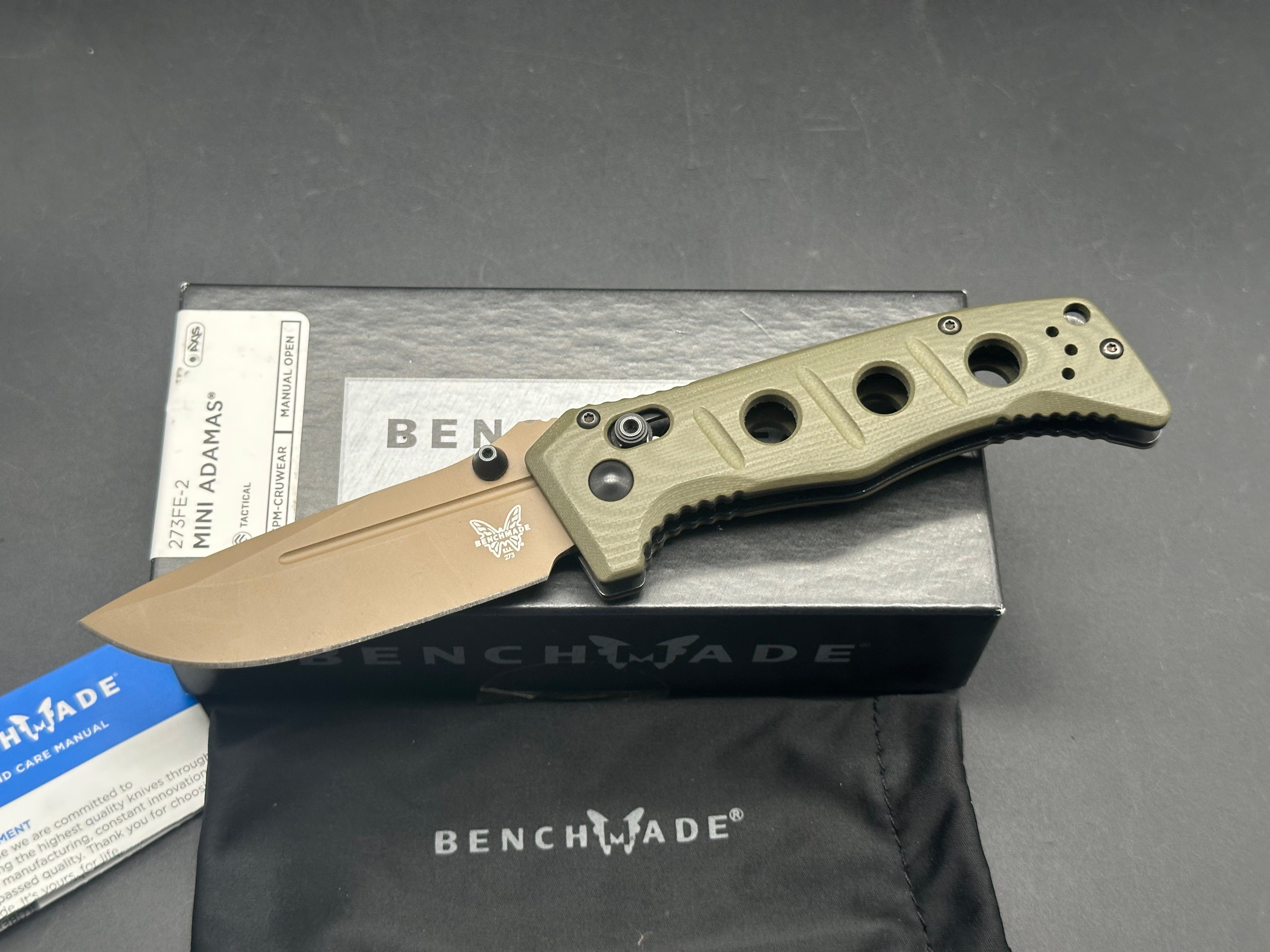 Benchmade Mini Adamas Folding Knife - Premium EDC Pocket Knife with CPM-CruWear Steel Blade for Outdoor, Camping, and Everyday Carry