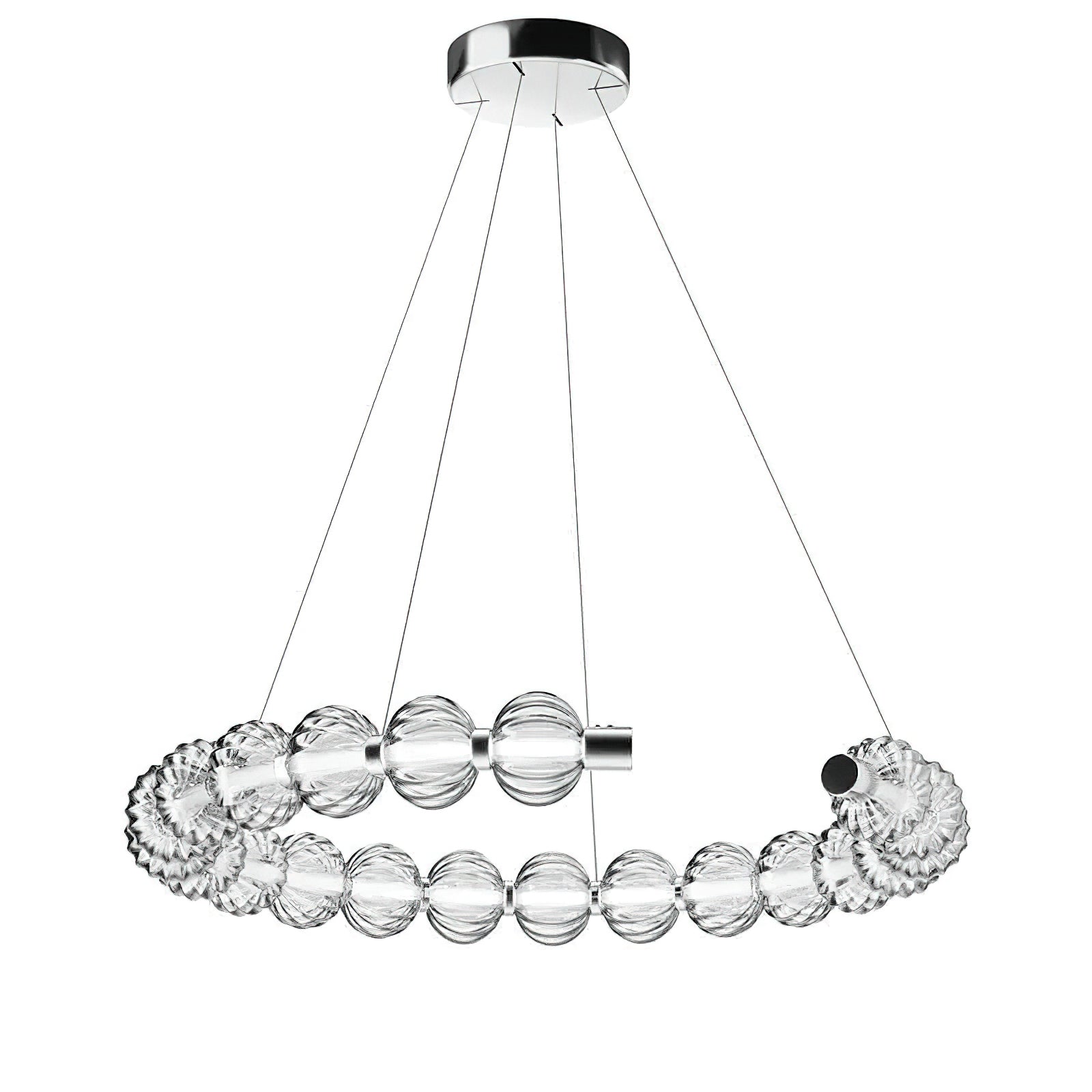 Elegant Circular Ring Pearl Chandelier - Modern Crystal Ceiling Light Fixture for Dining Room, Bedroom, or Living Room Decor