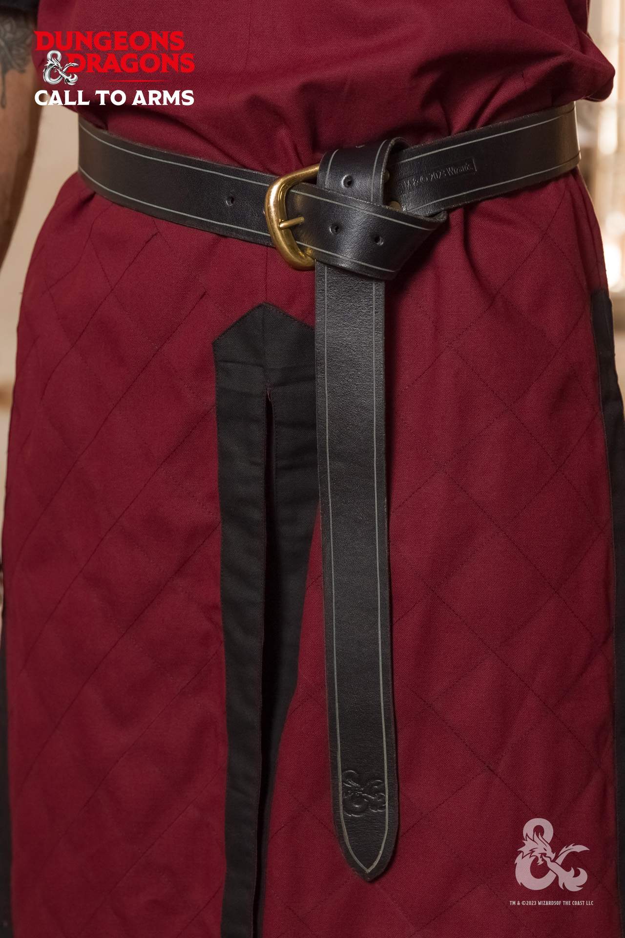Dungeons & Dragons Genuine Leather Belt for Men - Black Fantasy RPG Accessory for Cosplay & LARP Costumes