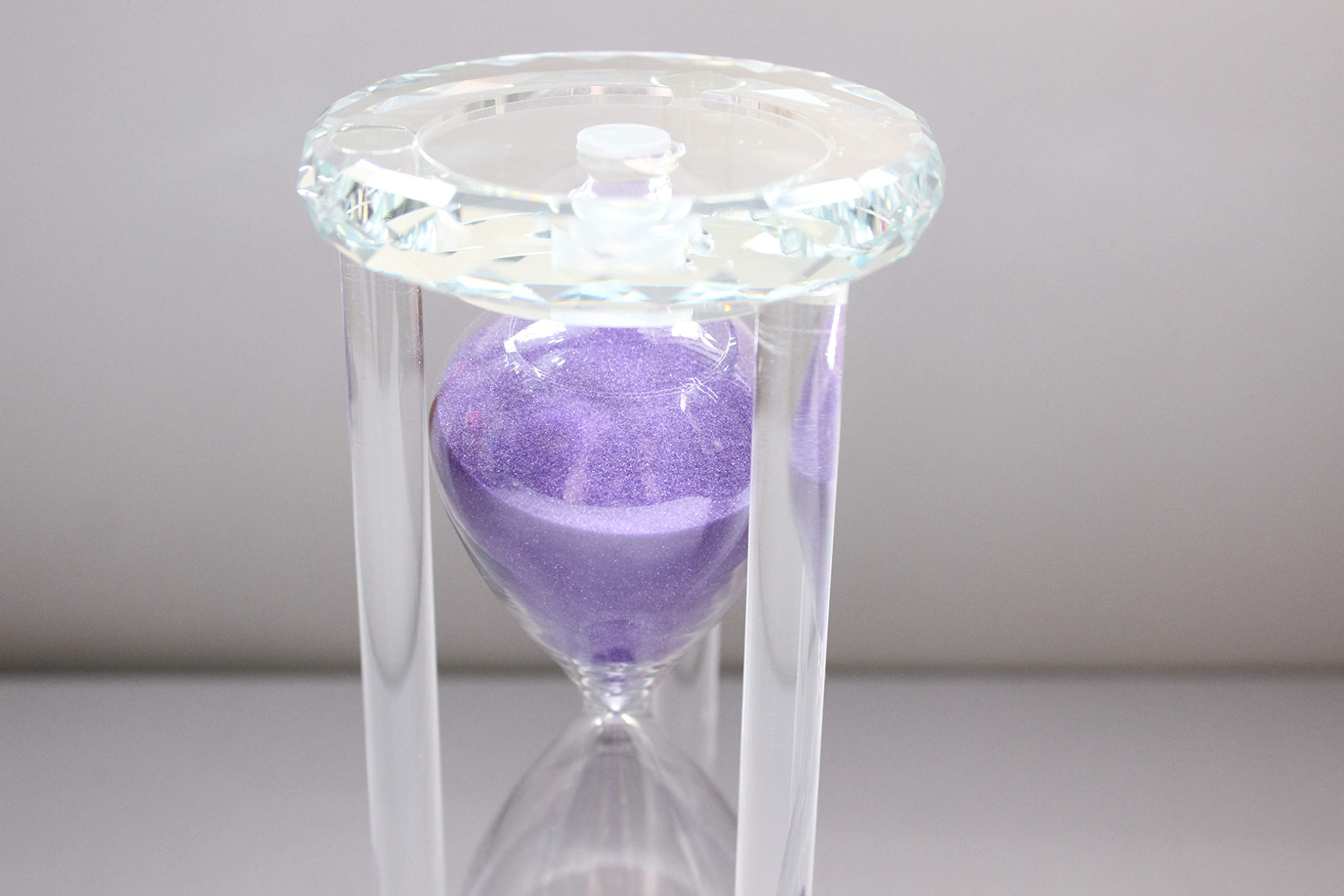 60 Minutes Hourglass Timer - Crystal Sand Timer with Diamond Carving Surface for Kitchen, Office, Desk Decor | Perfect Christmas & Birthday Gift (Purple) | Use for Cooking, Study, Meditation & Home Decoration