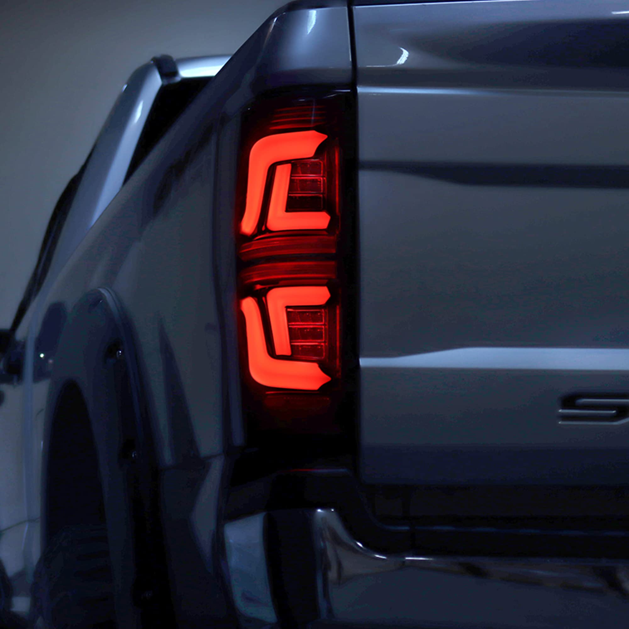 Alpharex PRO-Series LED Tail Lights for 2017-2019 Ford Super Duty - Jet Black - High-Performance Truck Lighting for Night Driving & Enhanced Safety