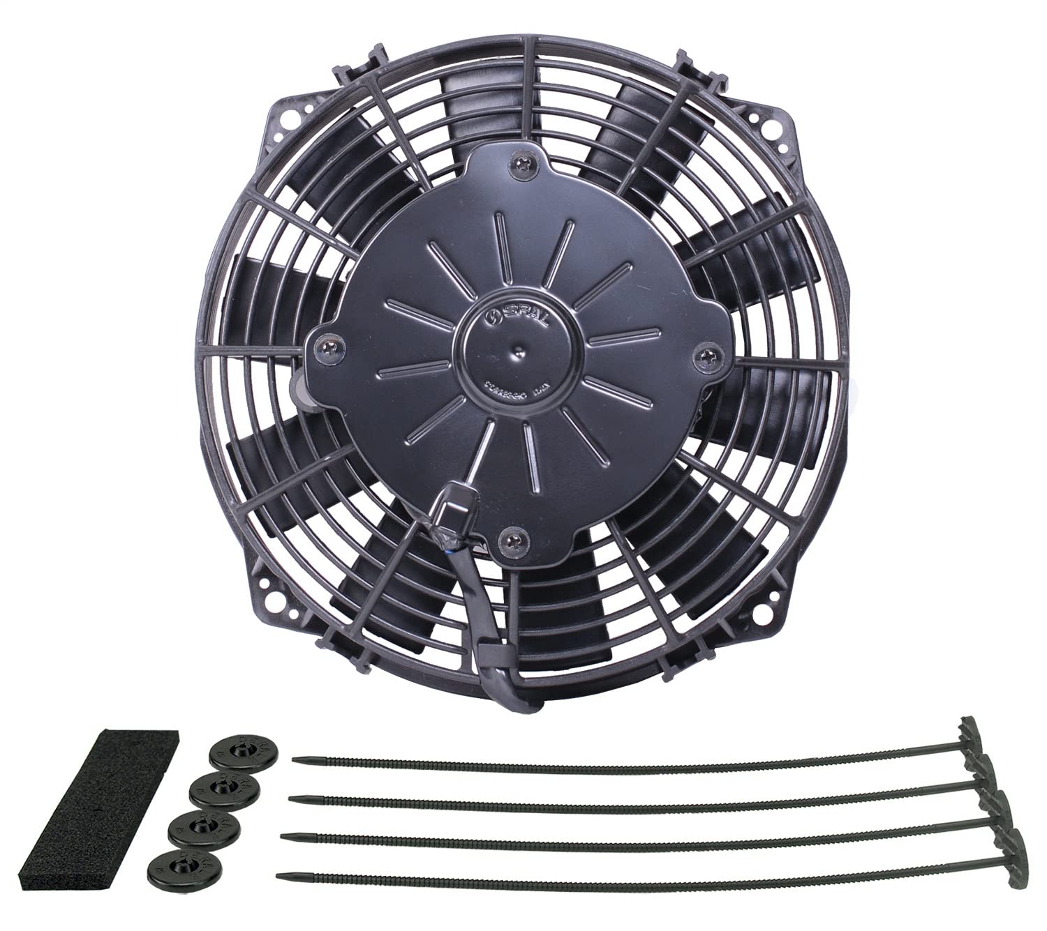 Derale 8 Inch Electric Cooling Fan - 366 CFM Straight Blade Puller Fan, 8 x 8-1/4 x 2 Inch, Plastic Construction - Perfect for Automotive Radiators, HVAC Systems & Industrial Cooling Applications
