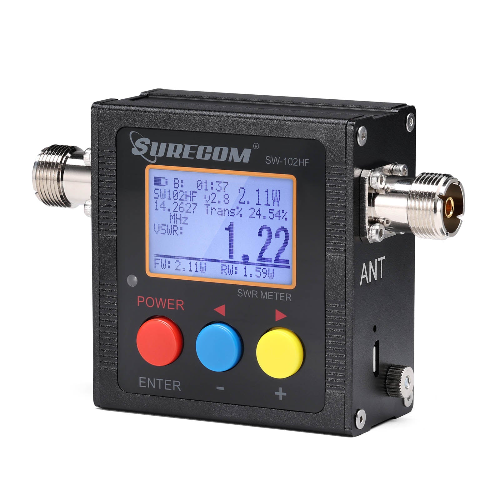 Surecom SW 102UV/SW 102HF Dual Band HF SWR Power Meter - 120W Max for Ham Radio, CB & Antenna Tuning - Perfect for Field Testing & Station Setup