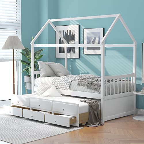 White--3 Storage Drawers