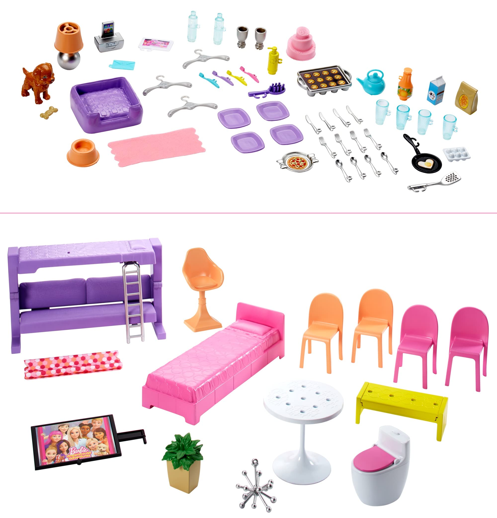 Barbie DreamHouse Dollhouse Playset with 70+ Accessories - Transforming Furniture, Elevator, Slide, Lights & Sounds - Perfect for Imaginative Play & Gift for Girls Ages 3+