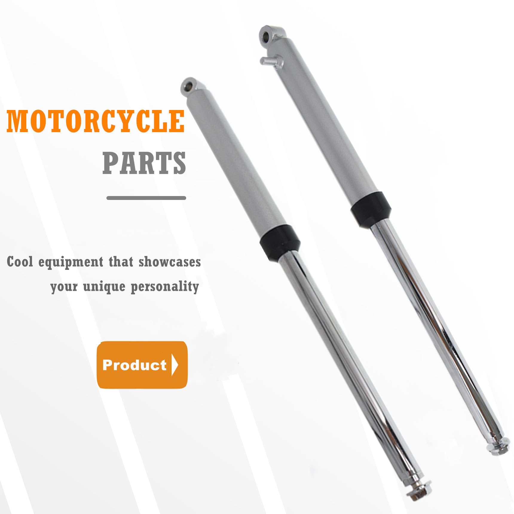 Yamaha PW50 PW Peewee 50 Motorcycle Front Fork Shocks Suspension 480mm Replacement - Silver | Dirt Bike & Kids Off-Road Riding Accessories