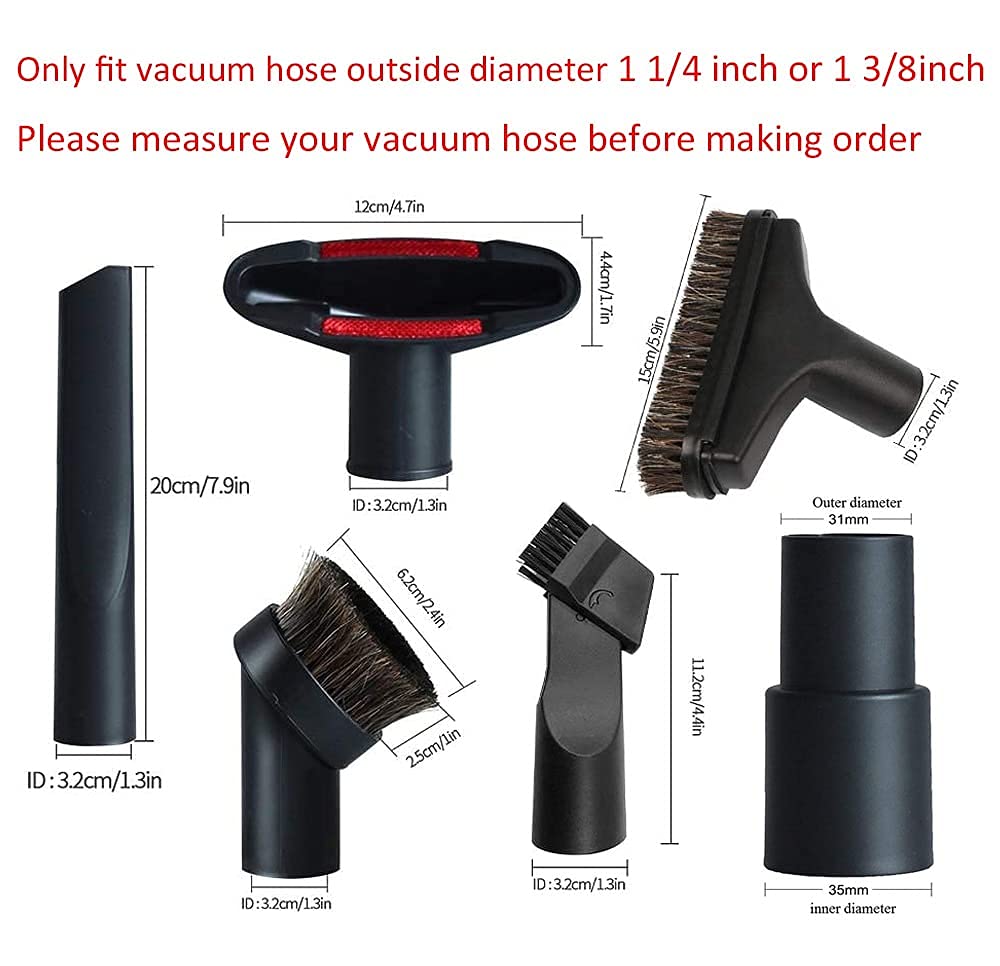 ANBOO Vacuum Cleaner Accessories Kit - 6-Piece Set with 1 1/4