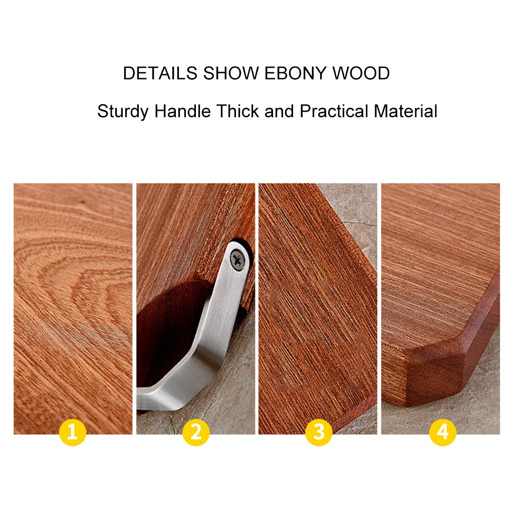 Premium Ebony Wood Reversible Chopping Board - Solid Wood Cutting Board with Handle for Kitchen, Home, Hotels (5 Sizes) - Perfect for Meat Carving, Vegetable Chopping & Food Prep