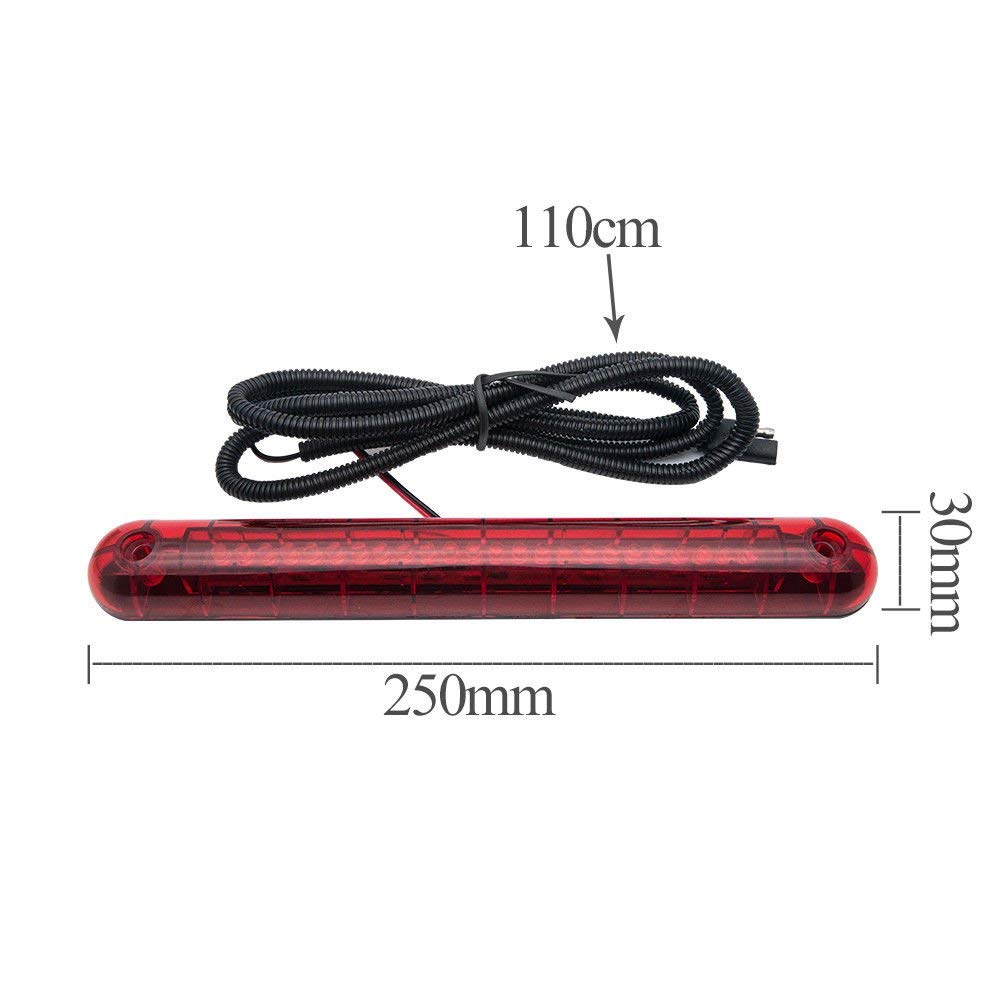 Maso 24 LED Universal Third Brake Light - High Level Rear Stop Light for Trucks, SUVs & Cars (Red) - Enhances Visibility & Safety for Night Driving & Bad Weather Conditions