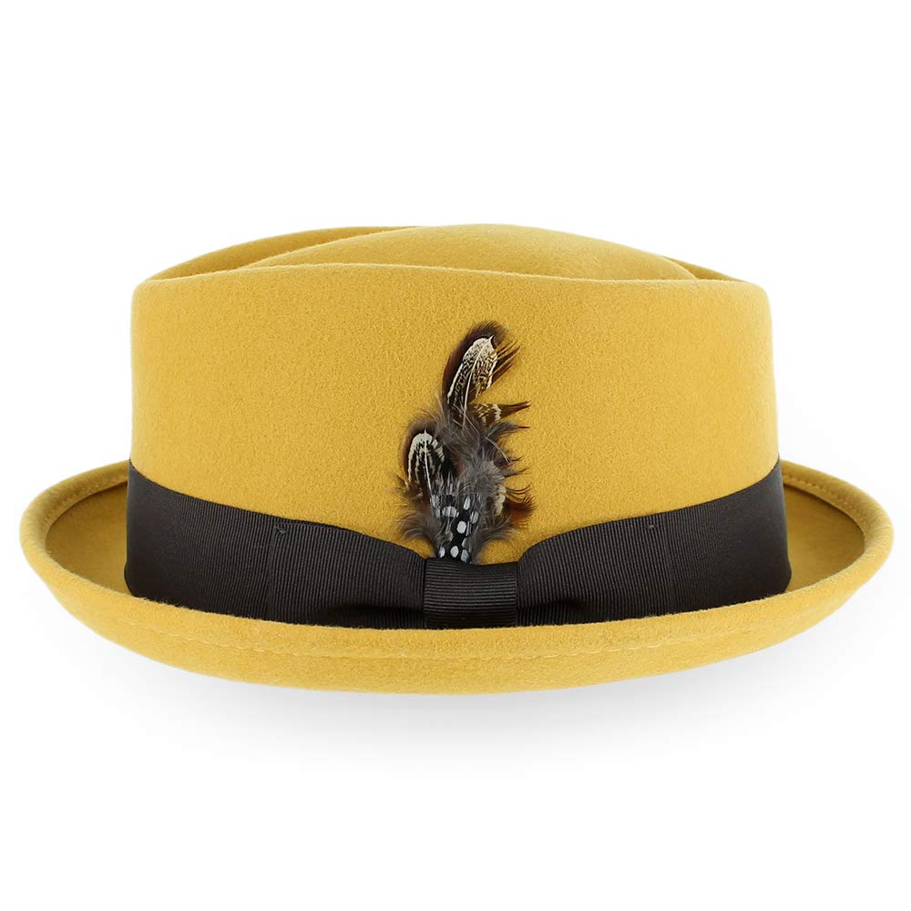 Vintage Wool Fedora Hat for Men - Black, Brown, Grey - Casual & Formal Wear