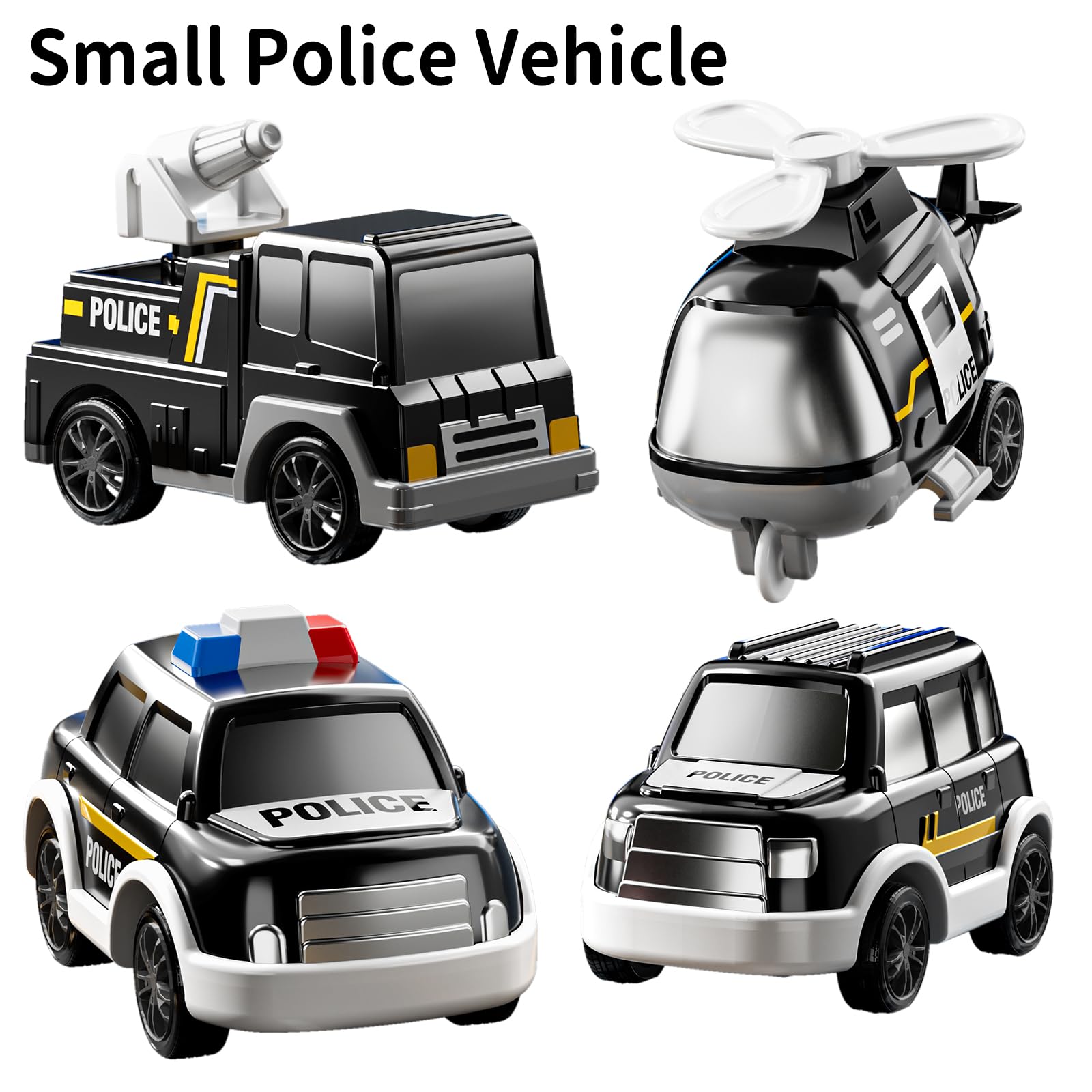 TEMI Police Toy Trucks for Kids Ages 3-7 - Interactive Transport Vehicle Carrier Playset for Toddlers & Preschoolers | Perfect Gift for Boys & Girls | Pretend Play, Birthday Party & Learning Scenarios