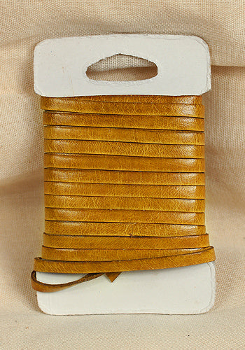 Premium Full Grain Leather Braided Strap with Bossed Design - 5m Yellow - Perfect for Watch Bands, Keychains, DIY Crafts & Fashion Accessories