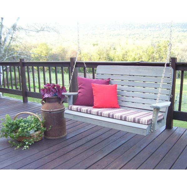 Pressure Treated Pine Highback Porch Swing - Outdoor Patio Furniture for Garden, Backyard, Deck Relaxation | Weather-Resistant & Durable Comfort Seating