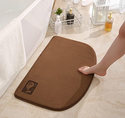 Premium Memory Foam Whale Bath Rug Mat - Super Absorbent, Anti-Slip Semicircle Floor Mat for Bathroom (Coffee, 40x60cm) - Perfect for Kids' Bath Time, Spa Decor & Coastal-Themed Home Decor