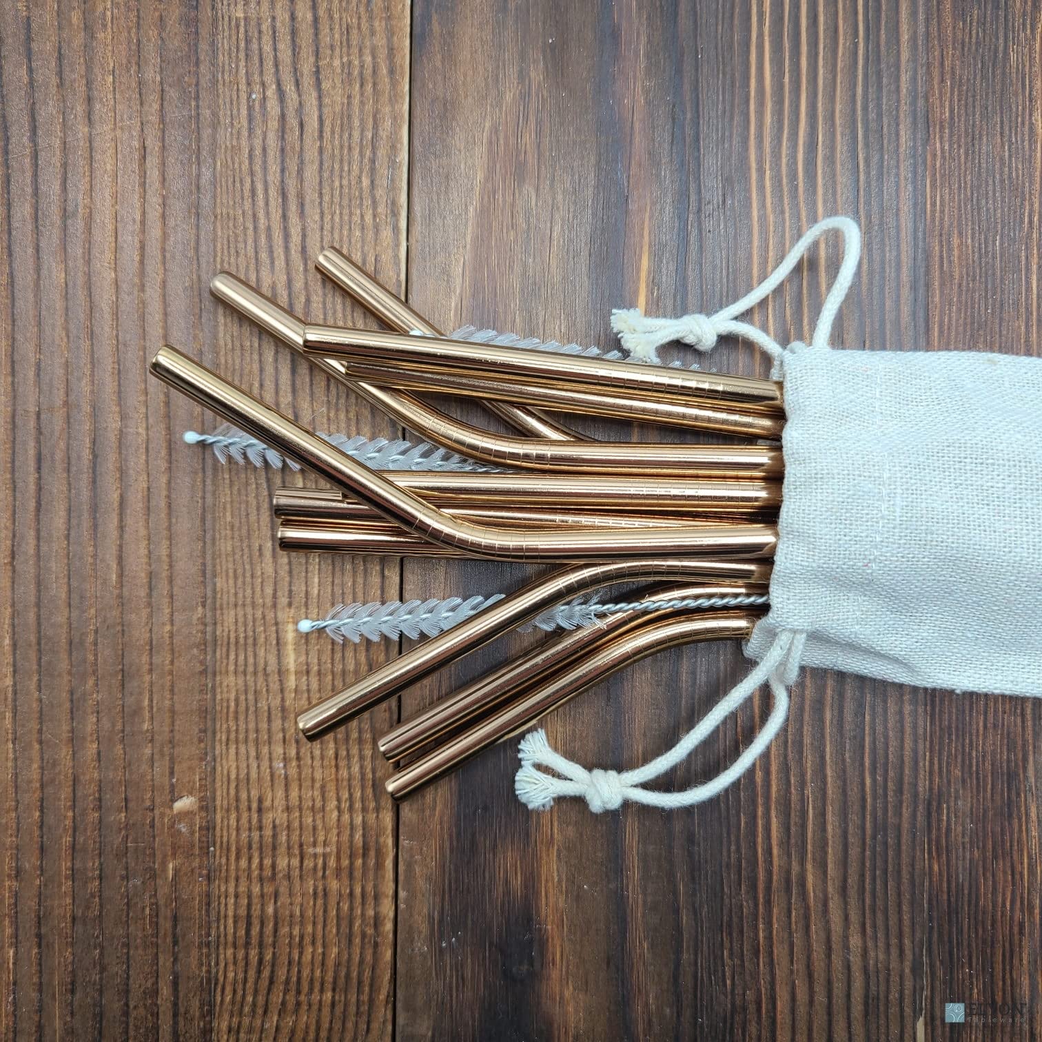 16-Piece Reusable Stainless Steel Straws Set - 8.5
