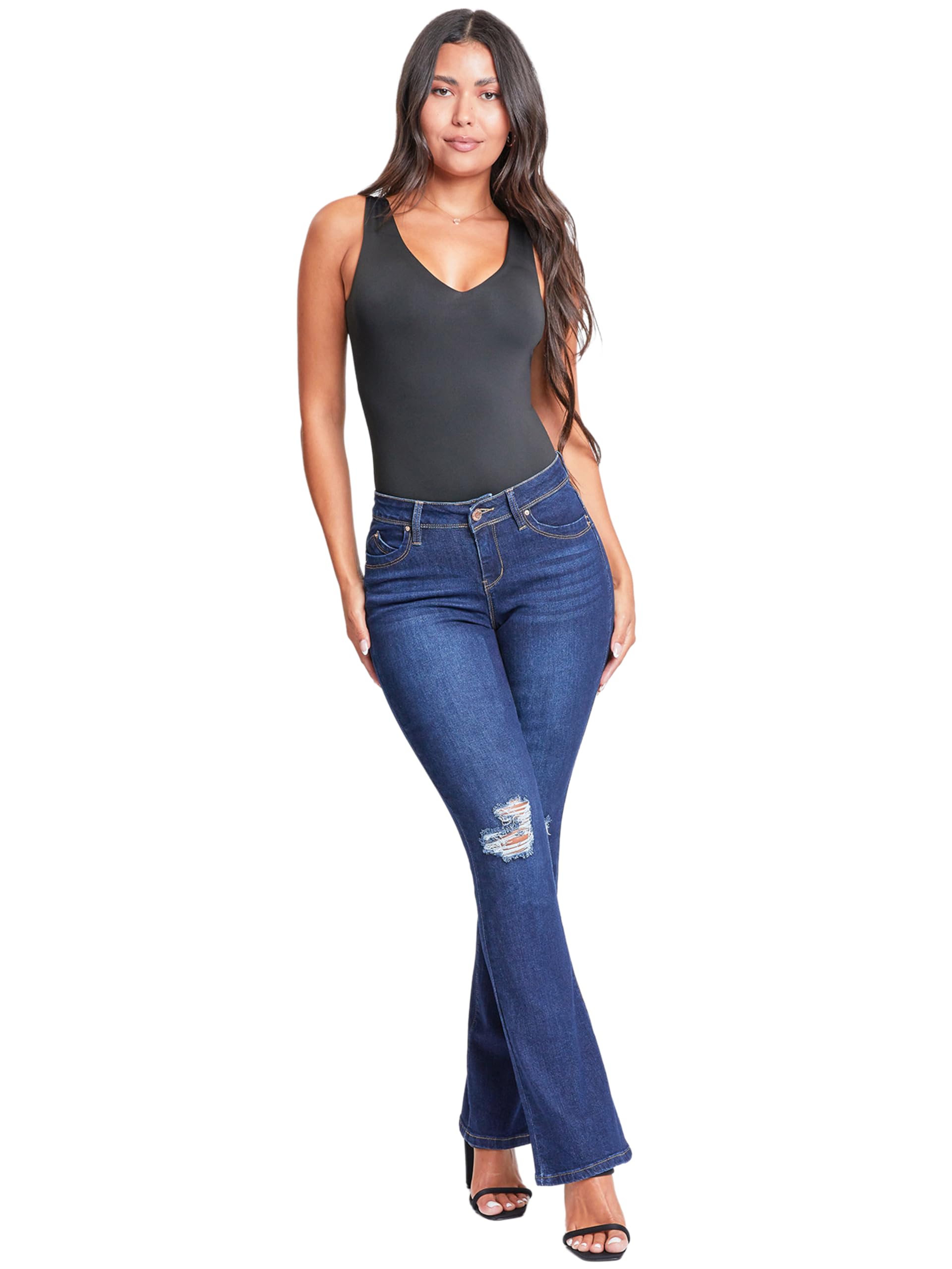 YMI Women's Bootcut Jeans - High Waisted Stretch Denim Pants for Curvy Fit | Perfect for Casual Wear, Office & Night Out
